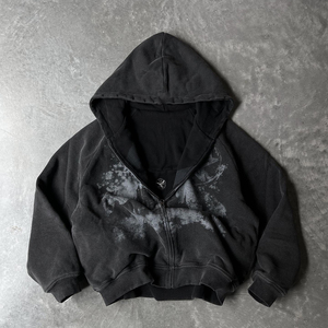 Men's Customized <b>Oversized</b> Hooded Pullover <b>Sweatshirt</b> Digital Printing Spray Cotton French Terry <b>Vintage</b> Breathable Winter Wear - Product Image 3