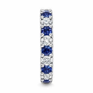 Anillo de Compromiso con Gema Azul para Mujer, Chapado en Oro Blanco de 14K, Anillo de Moissanita para Boda o Aniversario - Product Image 5