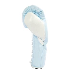 ถุงมือชกมวยหนังวัวสีน้ำเงิน Fly Blue แบบมืออาชีพ สายรัดข้อมือปรับได้ ปิดด้วยแถบตีนตุ๊กแกแบบปรับแต่งได้ - Product Image 2