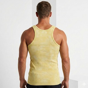 Camiseta sin mangas acanalada para hombre, estilo vintage de los 90, corte ajustado, estilo Y2K, 100% algodón, transpirable, de secado rápido y ecológica. - Product Image 2