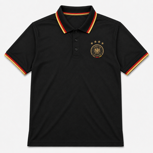 Camiseta Deportiva Negra de Manga Corta para Hombre, Unisex, Bordada, de Secado Rápido, Tejida en Poliéster, con Logotipo de Equipo de Fútbol, Personalizable OEM ODM - Product Image 5