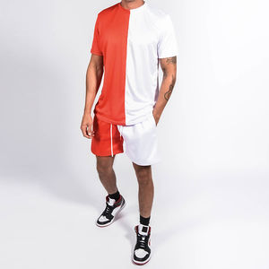 Ensemble décontracté d'été pour homme, 100% coton, sur mesure, respirant, grande taille, uni, léger, style streetwear, t-shirt et short - Product Image 4