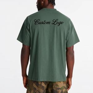 T-shirts en coton personnalisés de haute qualité pour hommes, style décontracté, manches courtes, col rond, teinture unie, vierges, surdimensionnés, impression de logo, en promotion - Product Image 2