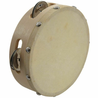 Good Quality Handheld Rose Wood Tambourine Customized Color & Logo Adults Music Class Church Worship Party Percussion Instrument