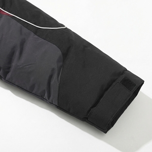 Black Maroon <b>Grey</b> Color Block Puffer <b>Jacket</b> | Stand Collar Snap Bomber | Oversized Streetwear Coat | Custom OEM Manufacturer - Product Image 6