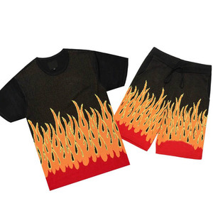 Ensemble T-shirt et short pour homme, vêtements de détente d'été en deux pièces pour la maison, la salle de sport, les entraînements, tenue décontractée - Product Image 3