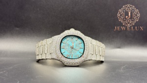 Montre Hip-Hop Haut de Gamme en Acier Inoxydable avec Diamants Moissanite pour Usage Quotidien, Fêtes et Collection Cadeau, Disponible au Prix d'Usine - Product Image 1