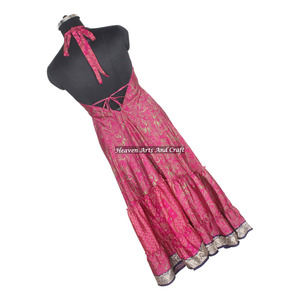Nuevo Vestido de Playa sin Mangas de Seda Estilo Bohemio Étnico Indio Vintage, Vestido de Noche Elegante para Damas, Vestidos de Noche sin Mangas - Product Image 3