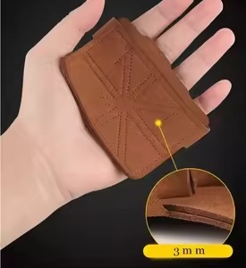 <b>Half</b> Finger Workout Gloves Breathable Cowhide Leather Palm Protection Non <b>Slip</b> for Gym Outdoor Sports Weight Lifting Pull Ups - Product Image 3
