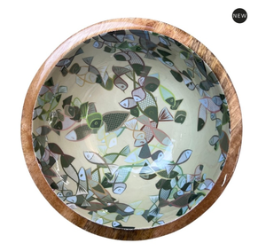Indian Handmade Acacia Wooden Color Enamel <b>Sticker</b> <b>Bowl</b> High Quality Safe Snacks Serving Multi-Purpose Hotel Kitchenware Home - Product Image 5
