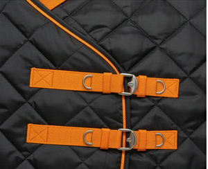 High Quality 200G Diamond Quilting <b>Horse</b> Rug Orange Binding Polycotton Shell Crafted Nylon Lining <b>Stable</b> Combo Dressage Use All - Product Image 2