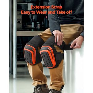 Ginocchiere da Lavoro Rinforzate per Uomo con 2 Cinghie Estensibili, Gel Antiscivolo in Schiuma per Allenamenti e Applicazioni Professionali - Product Image 6