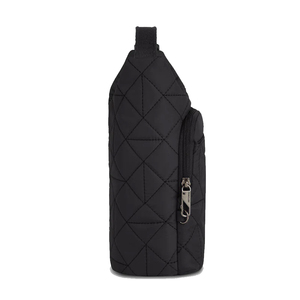 Sac de poitrine minimaliste en cuir, sac à bandoulière, fermeture éclair, imperméable, usage quotidien, toutes saisons, design matelassé noir - Product Image 2