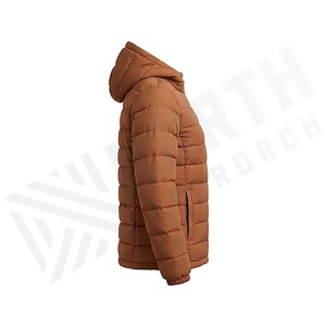 Hooded Quilted Waterproof <b>Bubble</b> Jacket Black Full Sleeve Winter Windproof Cotton Shell Knitted Fabric Polyester Filling Stand - Product Image 3
