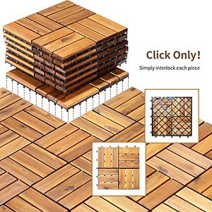 DIY Modern Dual Lock <b>Interlocking</b> Anti-Slip Waterproof Fireproof Water Resistant Square Wood Decking <b>Tile</b> 30x30cm Outdoor Patio - Product Image 3