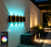 Lampe murale intelligente LED RGBW noire et or, 8W, contrôle par application TUYA, contrôle par téléphone Bluetooth, lampe murale décorative intelligente