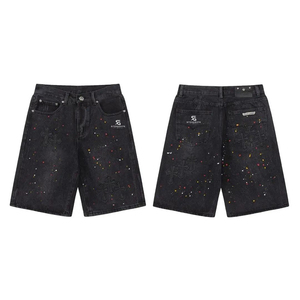 Shorts en jean déchiré pour homme, en coton délavé, longueur genou, style streetwear décontracté, avec poches, collection été 2026 - Product Image 5