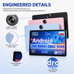 Tablette Android 16 portable 11 pouces avec chargeur rapide, écran Incell, processeur Octa Core T620 2.2GHz, 20GB+128GB, batterie 8000mAh, WiFi 5G - Product Image 4