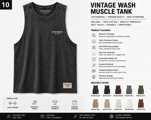 Wholesale Custom Vintage Retro 100% Cotton Oversized Knitted Breathable Streetwear Tank Top Men Acid Wash Sleeveless <b>T</b>-<b>Shirt</b> - Product Image 6