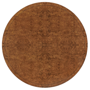 Classic Round Dining <b>Table</b> in Textured <b>Walnut</b> Mahogany Wood - Product Image 2