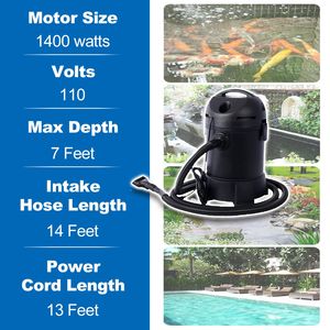 Cleansweep 14ft Garden Pond Vacuum Cleaner 4 Extension Tubes 6.5 Foot Output Hose 3 Vacuum <b>Pool</b> Cleaning Tools <b>Accessories</b> - Product Image 4