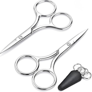 Juego de 2 Tijeras para Cejas Reutilizables de Acero Inoxidable con Punta Puntiaguda, Personalizadas, Duraderas, Estilo Moderno, Herramientas de Salón - Product Image 4