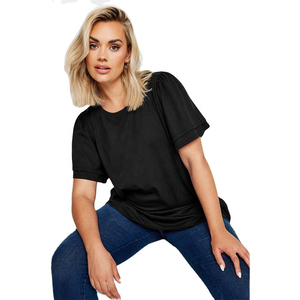 T-shirts personnalisés pour femmes, manches doubles, logo sur mesure, t-shirts unis pour femmes, doux, respirants, séchage rapide, 100% coton jersey, pour filles - Product Image 3