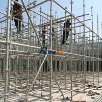 Échafaudage multidirectionnel pliable en acier galvanisé à chaud, hauteur 3 m, pour une construction sûre et polyvalente