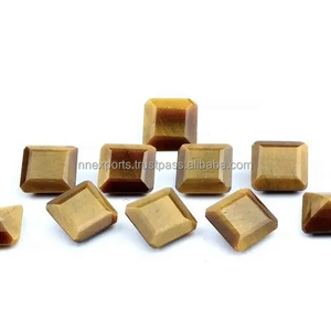 Compre en línea 5mm Natural Brown Tiger Eye Faceted Cut Square Shape Certified Loose Gemstone Producto hecho a mano a precio de fábrica Venta - Product Image 1