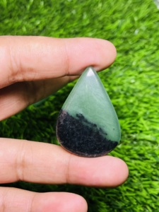 FAIJAN GEMS Piedra de Serpentina Verde Premium en Forma de Pera, Cabujón de Ágata Elegante para la Fabricación de Joyas y Colgantes, Piedra Natural - Product Image 2