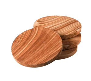 Ensemble de sous-verres en résine de bois d'acacia, ronds, épaisseur 5 mm, réutilisables, antidérapants, design moderne, 4 pièces, diamètre 300 mm - Product Image 2