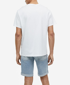 ODM/OEM Wholesale Custom New Arrivals Spring Summer Solid Blue Color Customized logo Slim Fit Denim Shorts for Men - Product Image 5