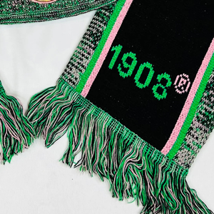 Conjunto de Bufanda y Gorro Blanco AKA, Gorro de Invierno de Punto Blanco y Verde con Bufanda a Juego, Conjunto de Regalo Cálido Bordado para Mujer - Product Image 4