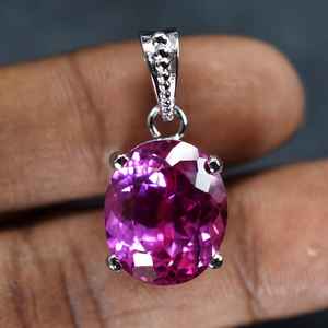 Colgante de Rubí Rosa Natural, Plata de Ley 925, Conjunto de Joyería Fina, Collar Chapado en Oro para Mujer, Regalo para Fiesta - Product Image 3