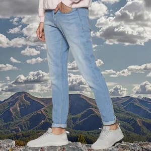 Pantalon en jean léger pour homme, tissu en mélange de coton doux et confortable, idéal pour les voyages d'été, le streetwear et les tenues décontractées au quotidien - Product Image 2