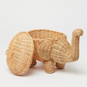 Best Selling Hand <b>Woven</b> Rattan Elephant <b>Basket</b> Handmade Fruit Cooling <b>Basket</b> for Home Decoration - Product Image 3