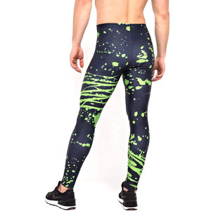 Leggings de compression mi-taille pour hommes, personnalisés, sans coutures, en Spandex et Polyester, extensibles dans les quatre sens, pour le yoga - Product Image 2