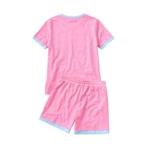 Ensemble de détente unisexe Jack and Jill : T-shirt à manches courtes et short assortis, vêtements décontractés pour la maison, vente en gros OEM - Product Image 2