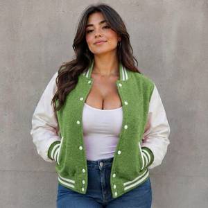 <b>Women</b> Real <b>Leather</b> <b>Bomber</b> <b>Jacket</b>, Varsity Button <b>Jacket</b>, Ladies <b>Leather</b> <b>Jacket</b>, Handmade Streetwear Gift , <b>Women</b>’ <b>Jacket</b> - Product Image 5