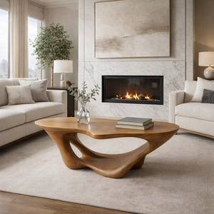 Mesa de Centro de Madera Creativa OEM/ODM, Moderna, Minimalista, Duradera, Redonda, de Madera Sólida para Sala de Estar, Directo de Fábrica - Product Image 1