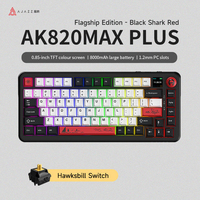 Clavier mécanique AJAZZ AK820 MAX PLUS 82 touches, disposition 75 %, écran TFT, bouton rotatif, hot-swap, Gasket, RGB, sans fil, pour jeux