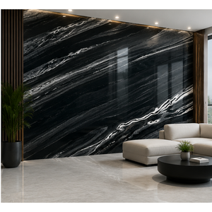 Prix direct usine, grande dalle de marbre Calcite MERCURY BLACK HONED, design moderne, écologique, surface polie, Rajasthan - Product Image 1