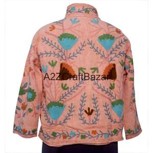 Chaqueta Suzani TNT Tejida a Mano 100% Algodón, Abrigo Bordado para Mujer, Forro de Algodón Transpirable, Estampado Floral, Primavera Verano - Product Image 5
