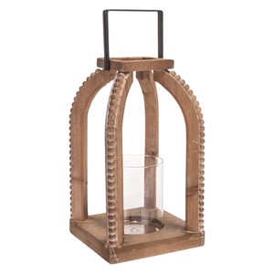 Porte-bougie en bois dernier cri avec poignée en fer thermolaqué pour la décoration de la maison, pour la décoration de la cuisine, pour offrir en cadeau - Product Image 1