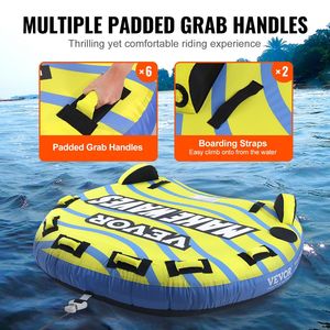 Tubo Gonfiabile Trainabile per 1-3 Persone, Capacità 510 Libbre, con Pinne Paraurti per Sport Acquatici e Nautica - Product Image 5