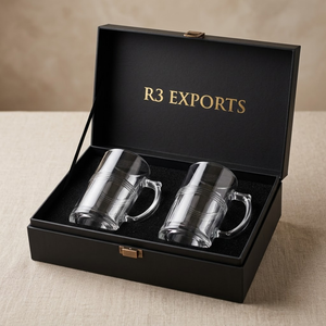 แก้วกาแฟ/ชา แก้วมัค ขนาด 850 มล. ทำจากแก้วบอโรซิลิเกต งานแฮนด์เมด พิมพ์โลโก้ได้ เหมาะสำหรับของขวัญองค์กรและชุดของขวัญต้อนรับ - Product Image 1