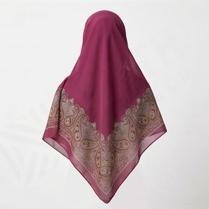 Pañuelo Cuadrado Retro para Mujer con Estampado Floral de Cachemira, Chal de Gasa de 110x110cm, Tamaño Grande, Hijab Suave y Transpirable, Envoltura de Moda Premium - Product Image 2