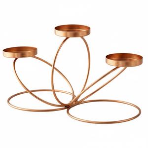 Porte-bougie moderne en acier inoxydable à 3 bougies, finition argent poli, en métal en forme de U, décoratif pour la décoration intérieure et les événements - Product Image 6