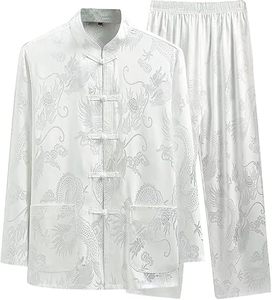 Uniforme de Kung Fu pour hommes, chemise et pantalon, tenue traditionnelle chinoise Tang Hanfu, arts martiaux, Wing Chun, Tai Chi, vêtements d'entraînement - Product Image 1