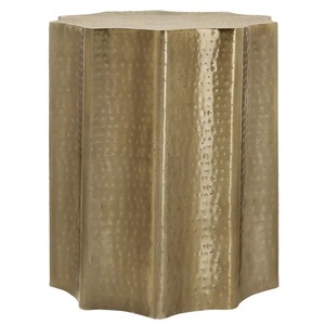 <b>Gold</b> Handmade Hammered Drum Accent Side <b>Table</b> - Product Image 1